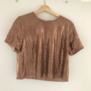 Blush Sequin Crop Top